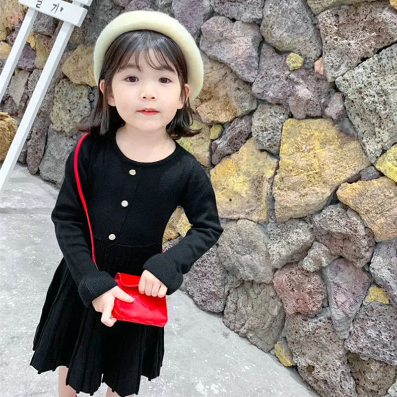 Mihkalev/Детские платья черного цвета для девочек Осенняя детская одежда принцессы