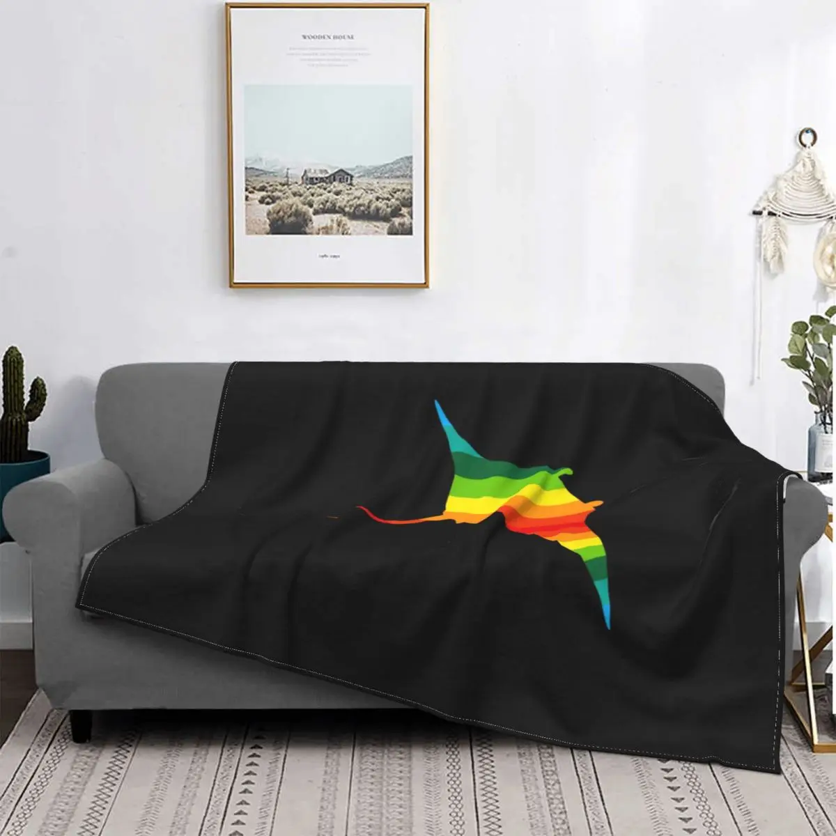 

Manta Ray Multi Blanket Ocean Stingray Plush Warm Soft Flannel Throw Blanket For Sofa Bedspread Quilt Picnic Art Outlet