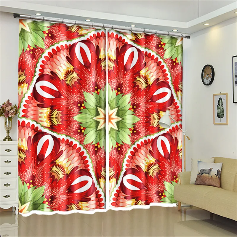 

Personality petal 3D blackout curtains to map custom size hotel happy new year christmas gift wedding style decoration
