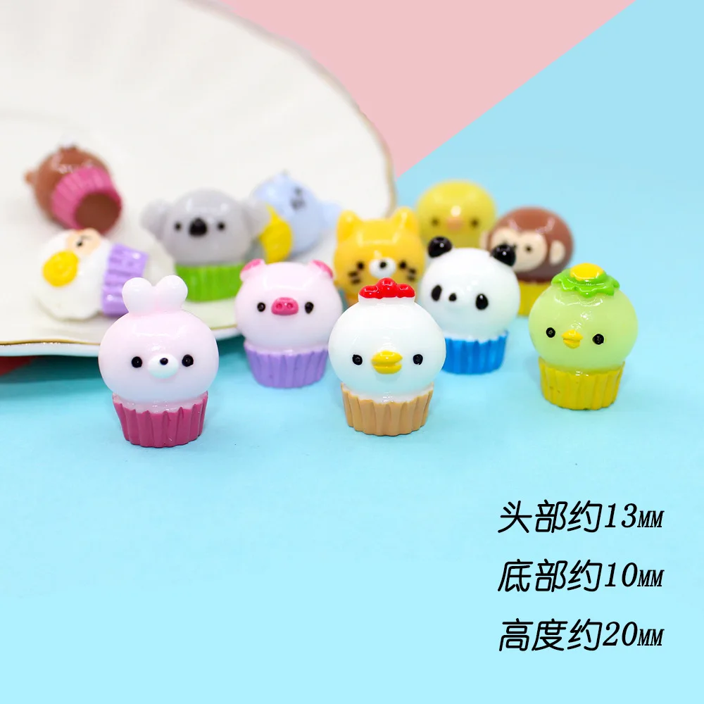 100 шт./лот полимерные Твердые искусственные милые животные торт обезьяна медведь