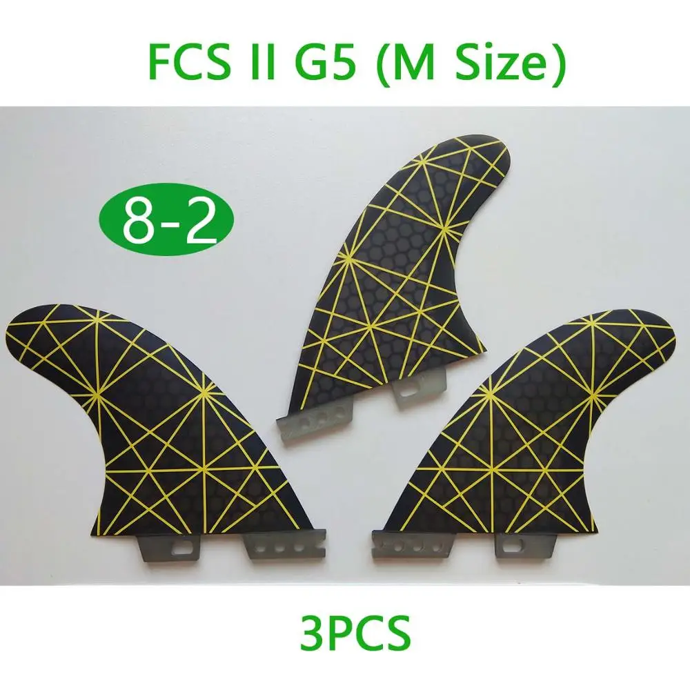FCS2 G5 стеклопластиковые плавники для серфинговой доски 3 шт. Средний Подруливающее устройство Future Surfing плавники - Цвет: 8-2