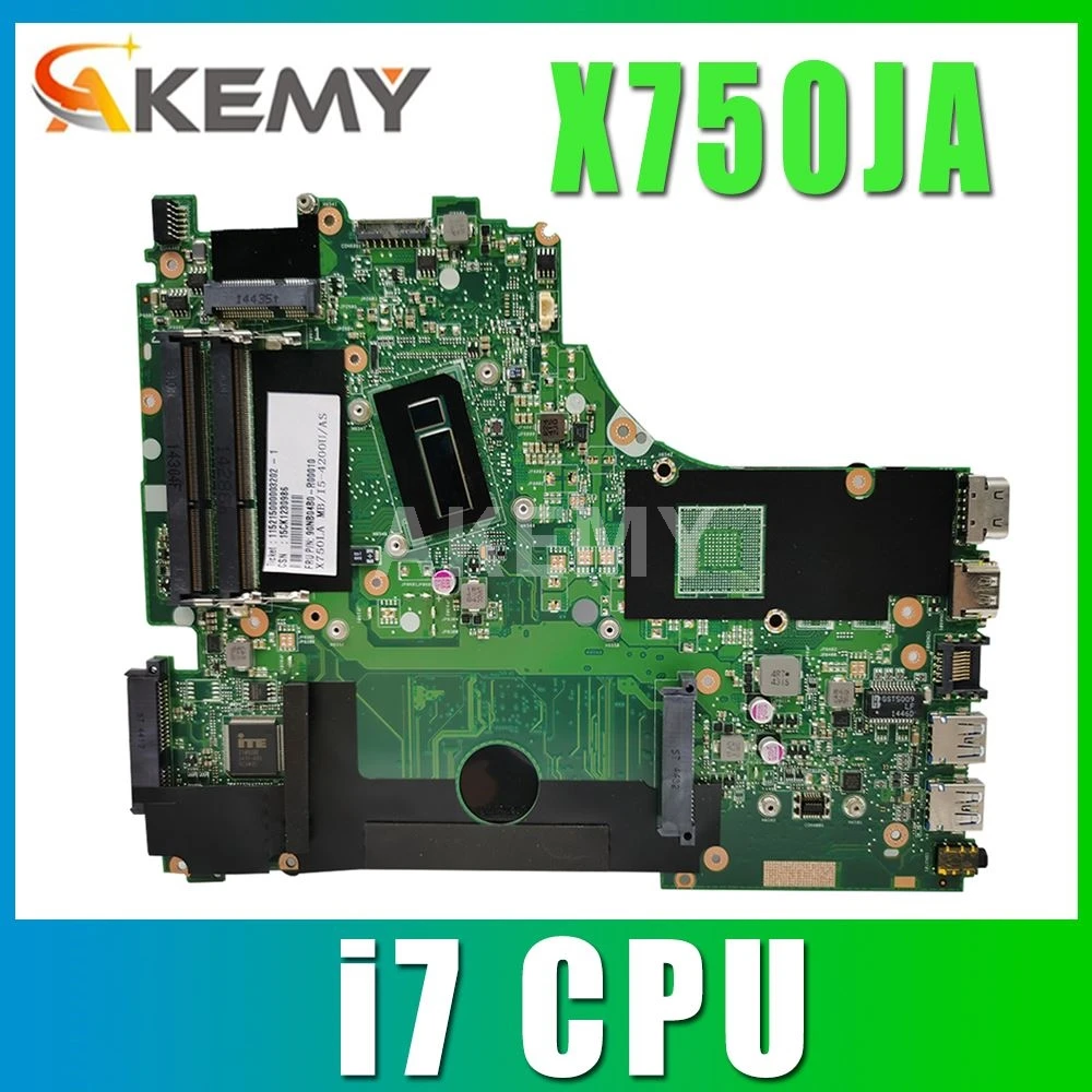 Akemy Материнская плата ASUS X750JA X750JB A750JA K750J K750JA X750J ноутбук материнская 100% тесты OK W/