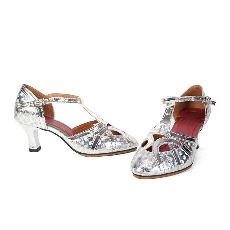 Женская Современная обувь для латинских танцев атласная/искусственная кожа