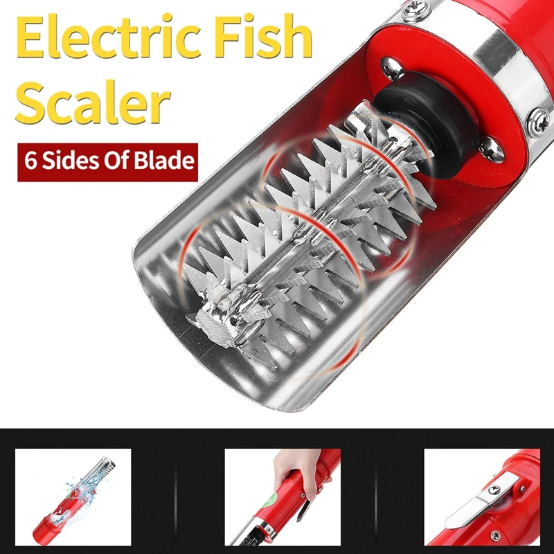 

96W Charging Portable Electric Fish Scaler Fishing Scalers Cleaning Fish Remover Cleaner Descaler Scraper Seafood Tools