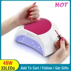 Лампа SUN 2C УФLED для сушки ногтей, сушилка для гель-лака с 4 таймерами, инструмент для маникюра, 48 Вт, 33 светодиода