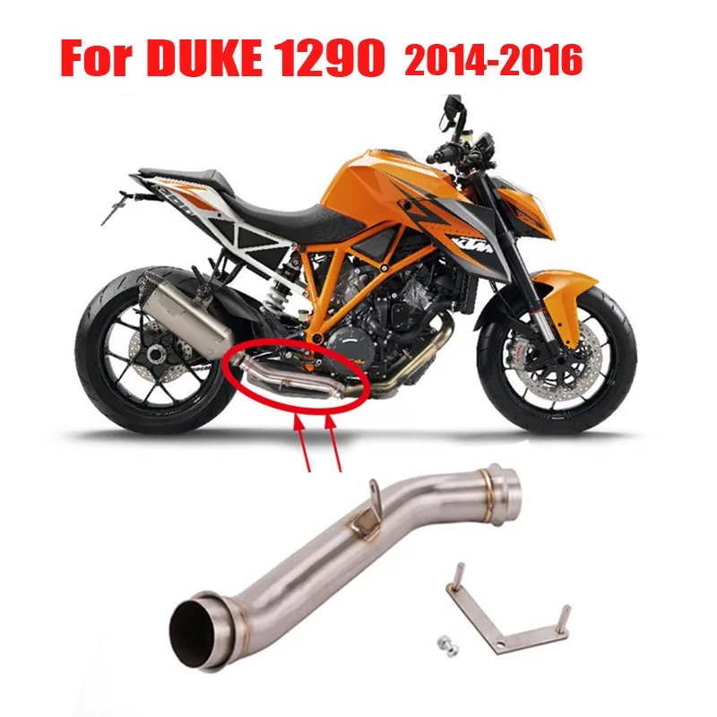 

Motorcycle Exhaust Pipe Slip on Connecting Section Tube Stainless Steel Middle Link Tube for KTM 1290 DUKE 1290 2014 2015 2016