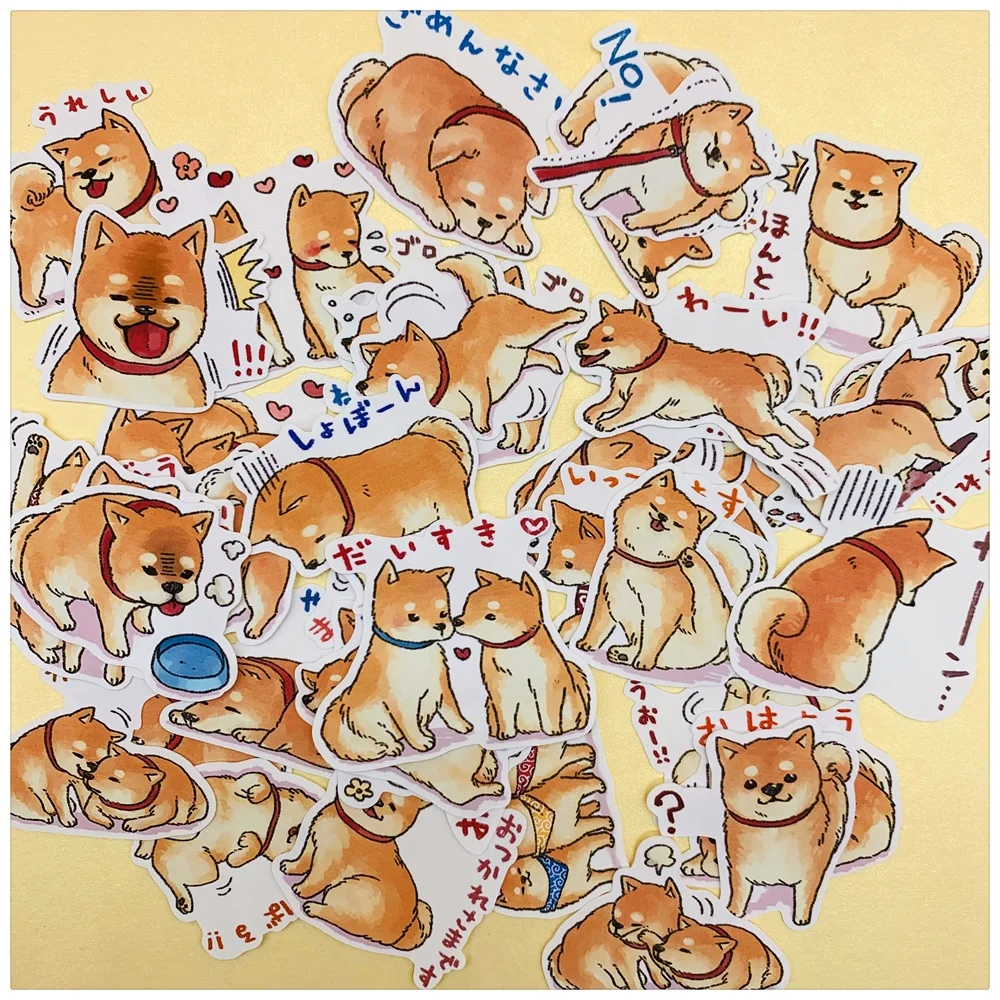 40 шт./компл. наклейка в виде японской милой собаки сделай сам альбом для