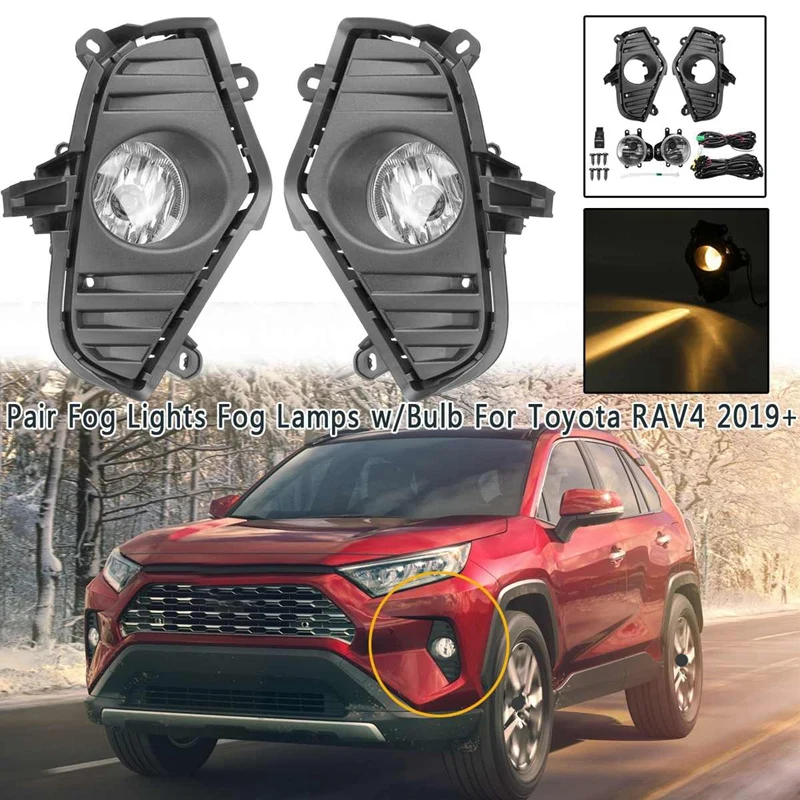 1 пара 12V для Toyota RAV4 2019 + туман светильник s Комплект переднего бампера галогенная