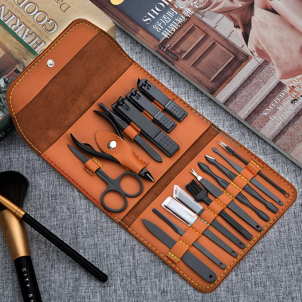 16 шт. нержавеющая маникюрный набор по уходу за ногтями инструменты Пинцет резак