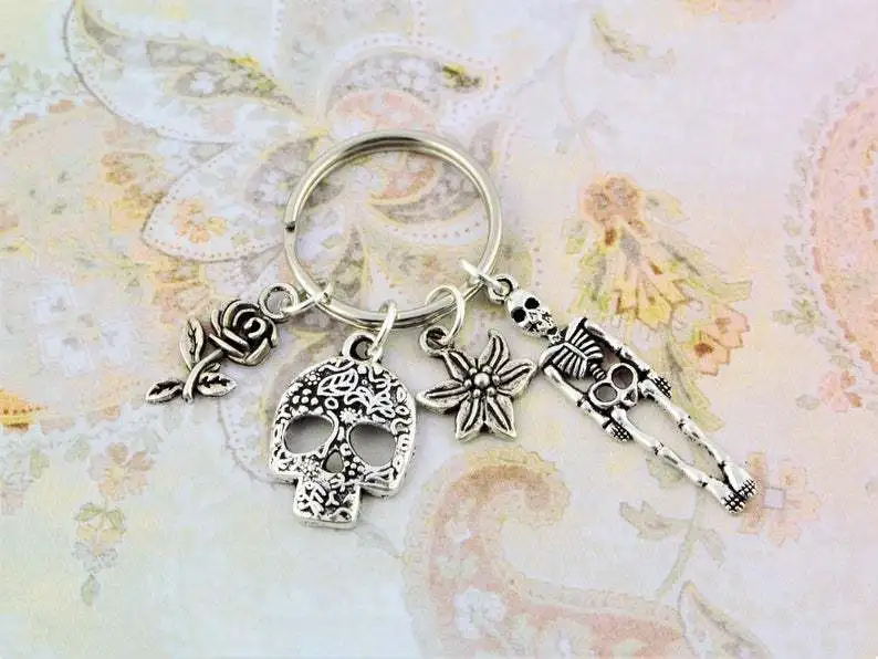 Модные ювелирные изделия из сплава череп цветы кулон готический подарок на