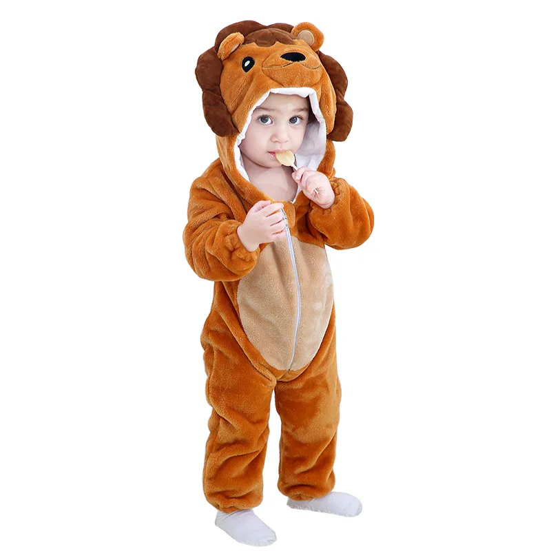 

TUONXYE Baby Lion Onesie Animal Costume Toddler Boy Girl Long Sleeve Romper Funny Cute Warm Clothes Child Kid Infant Kigurumis