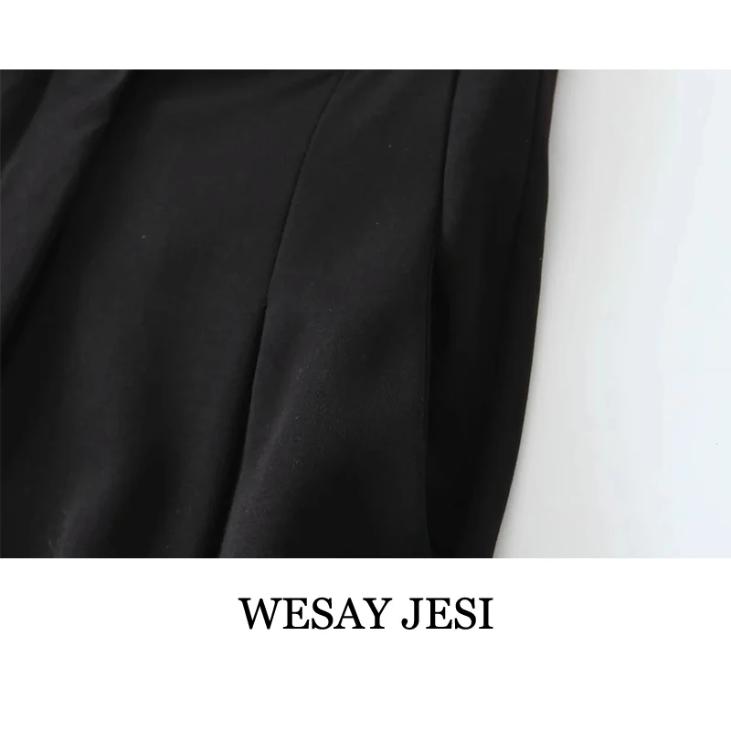 

WESAY JESI 2021 Fashion Summer Pants For Women High Waist Vintage Straight Pants Solid Color Casual Loose Long Trousers Zipper