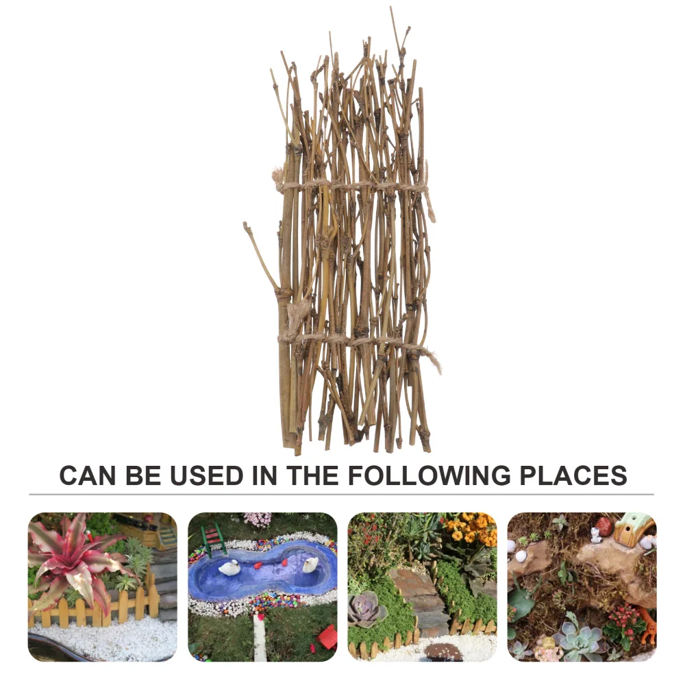 

5pcs Succulent Planter Adornment Baboo Fance Ornament Gardening Prop Light Brown