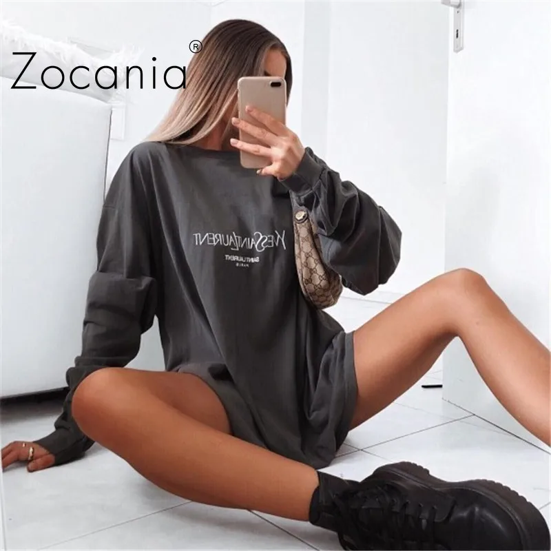 

Letter Print Oversized T-shirt Harajuku Vintage Y2k Top Long Sleeve T-shirts Poleras Mujer Women's Clothing with Free Shipping