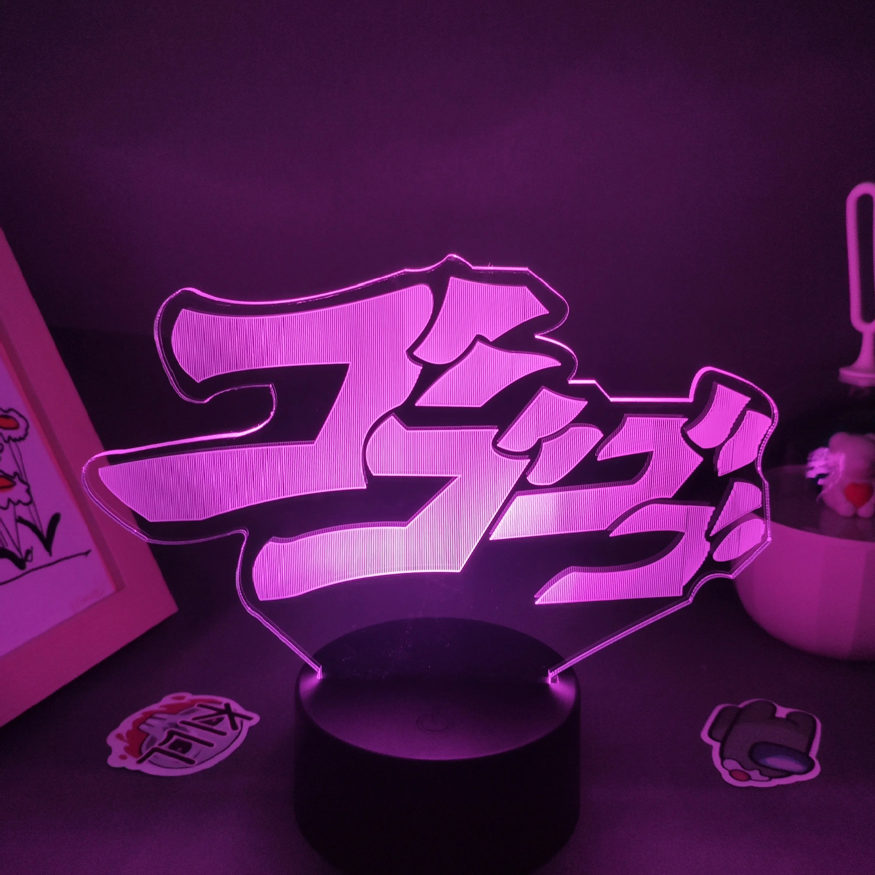 

JoJo's Bizarre Adventure Lamp Anime LOGO 3D Led USB Manga Mark RGB Night Lights Birthday Gifts For Friends Room Table Decoration