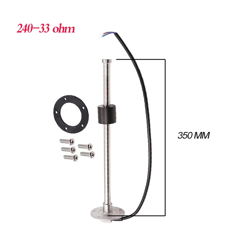 240-33ohm 350mm Датчик уровня воды 0-190 из нержавеющей стали, датчик подачи топлива, газа, Тип рукоятки 200 мм - Цвет: 240-33ohm 350mm