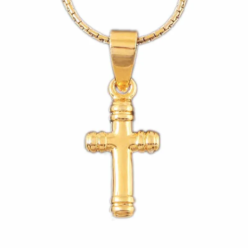 

New Mini Cross Pendant 18K Gold-plated Necklace Pendant Popular Accessories Copper Jewelry Factory Direct Sale XL004-21