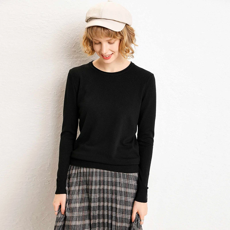 adishree 2019 woman winter 100% Cashmere sweaters and auntmun knitted Lady Pullovers High Quality Warm Female thickening O-neck | Женская