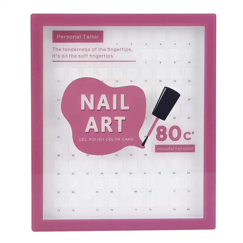 

Nails 80 Colors Nail Tip Color Display Book Chart Portable Salon Nail Gel Polish Color Card Board Nail Tools