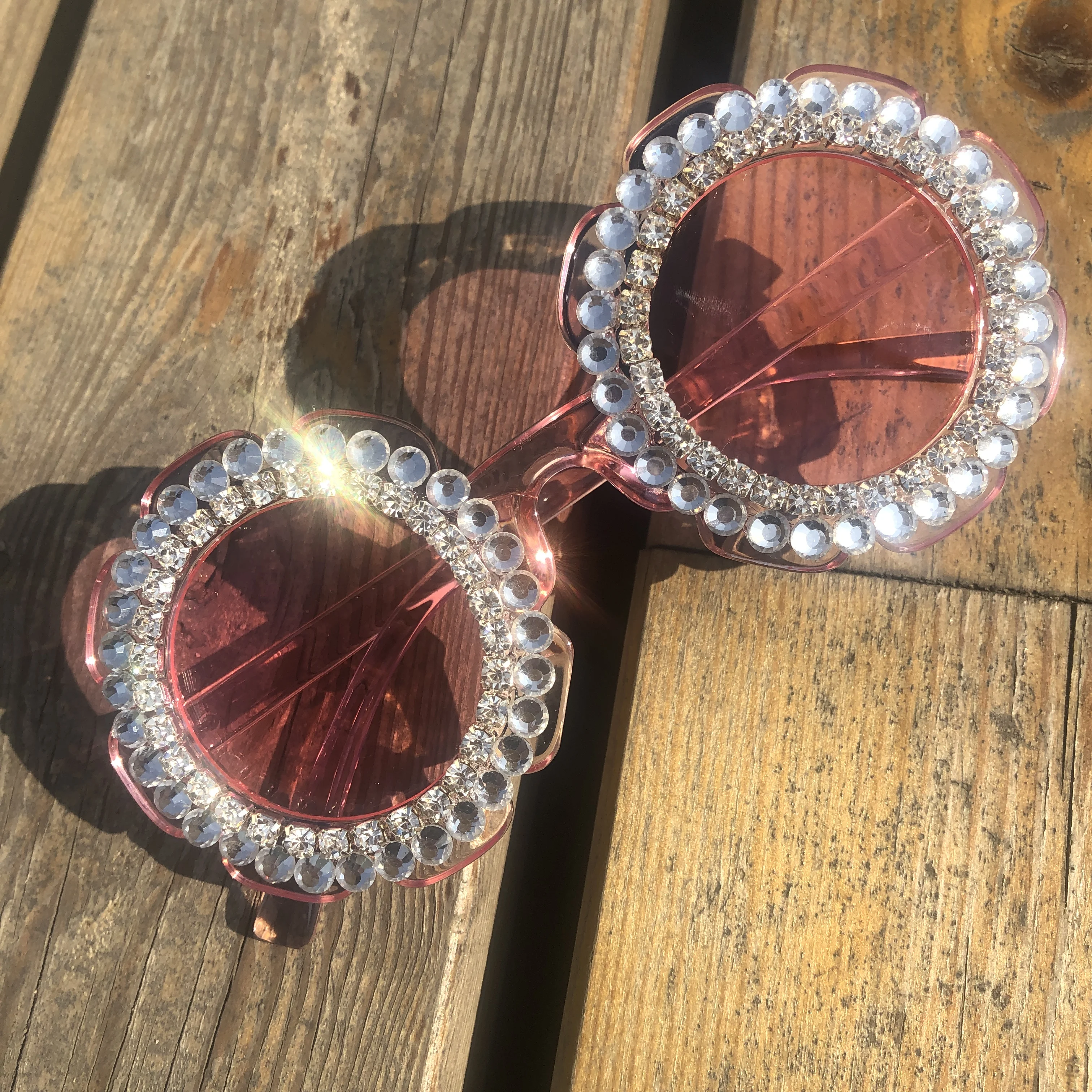 Женские великолепные детские солнцезащитные очки с кристаллами и бриллиантами