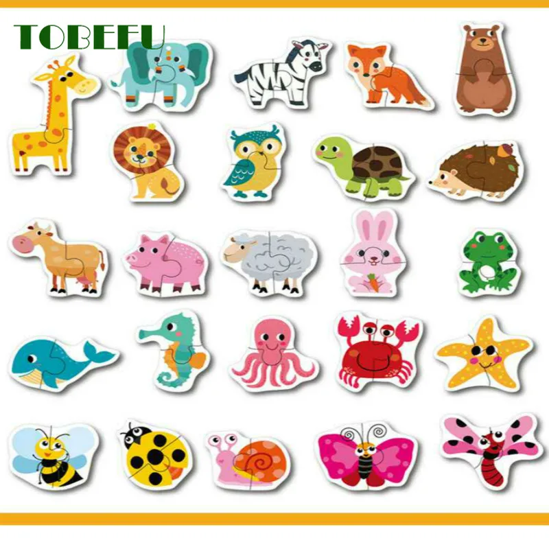 

Children Matching Puzzle Animal Transportation Fruits Vegetables Early Learning Toys for Kids Children Educational Toy Gift