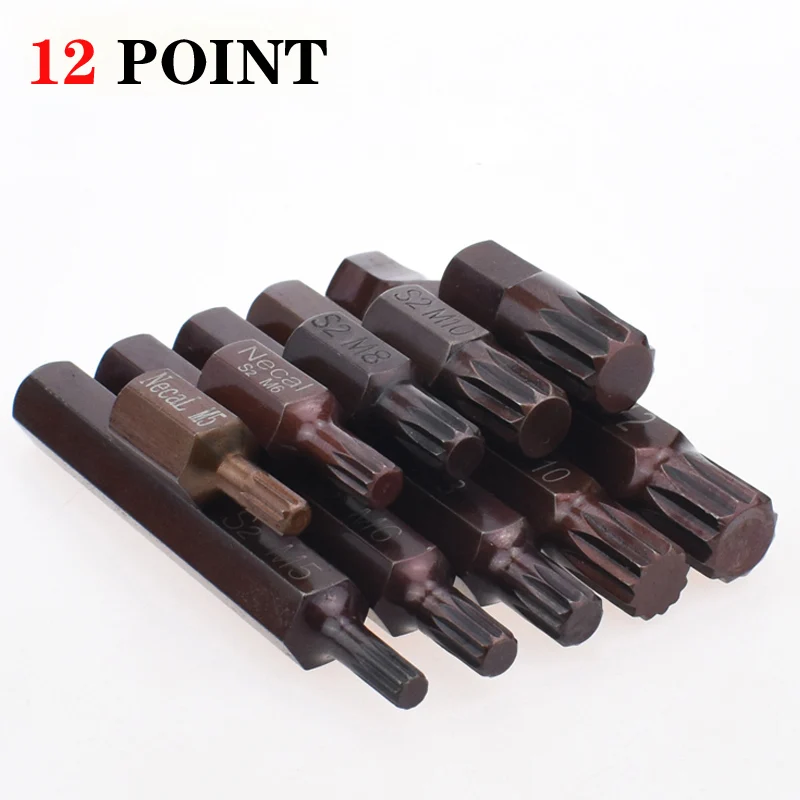 10 мм хвостовик звезда отвертка бит S2 стальной шестигранный хвостовик 12 точек отвертка бит M5-M12 Spline электрическая отвертка бит ручные инструменты