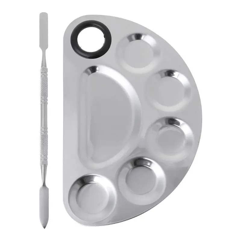 Палетка из нержавеющей стали для акварельных красок лоток смешивания лопатка