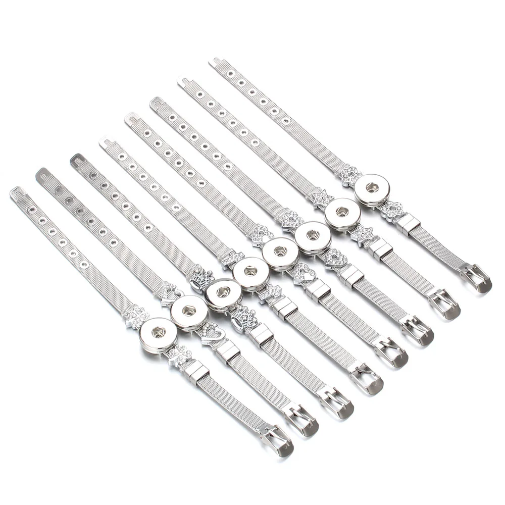 Женский браслет из нержавеющей стали с шармами 18 мм|bracelets for|snap bracelets for womensnap bracelet |