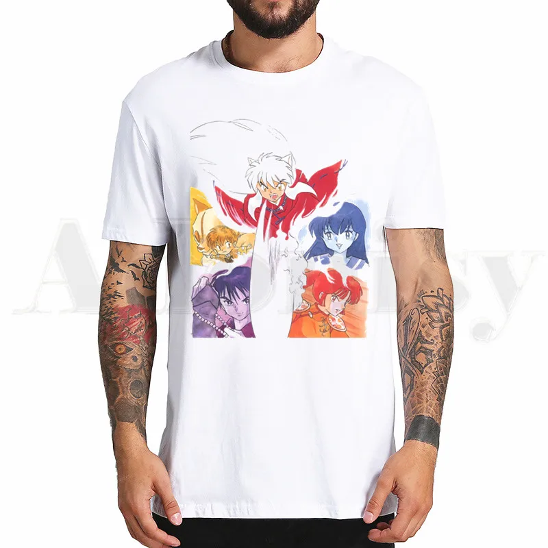 

Женские топы с коротким рукавом Sesshoumaru Inuyasha Kagome японская Манга Аниме футболки Harajuku винтажные рубашки женская футболка