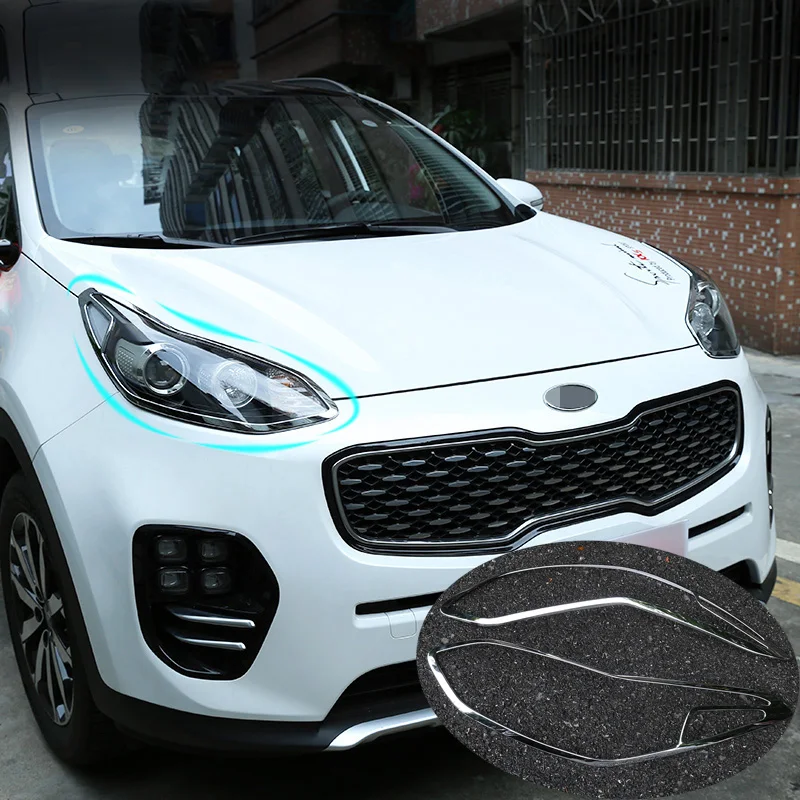 2x для Kia Sportage 2016 2018 Хром Передняя фара светильник абажур лампы с металлическим