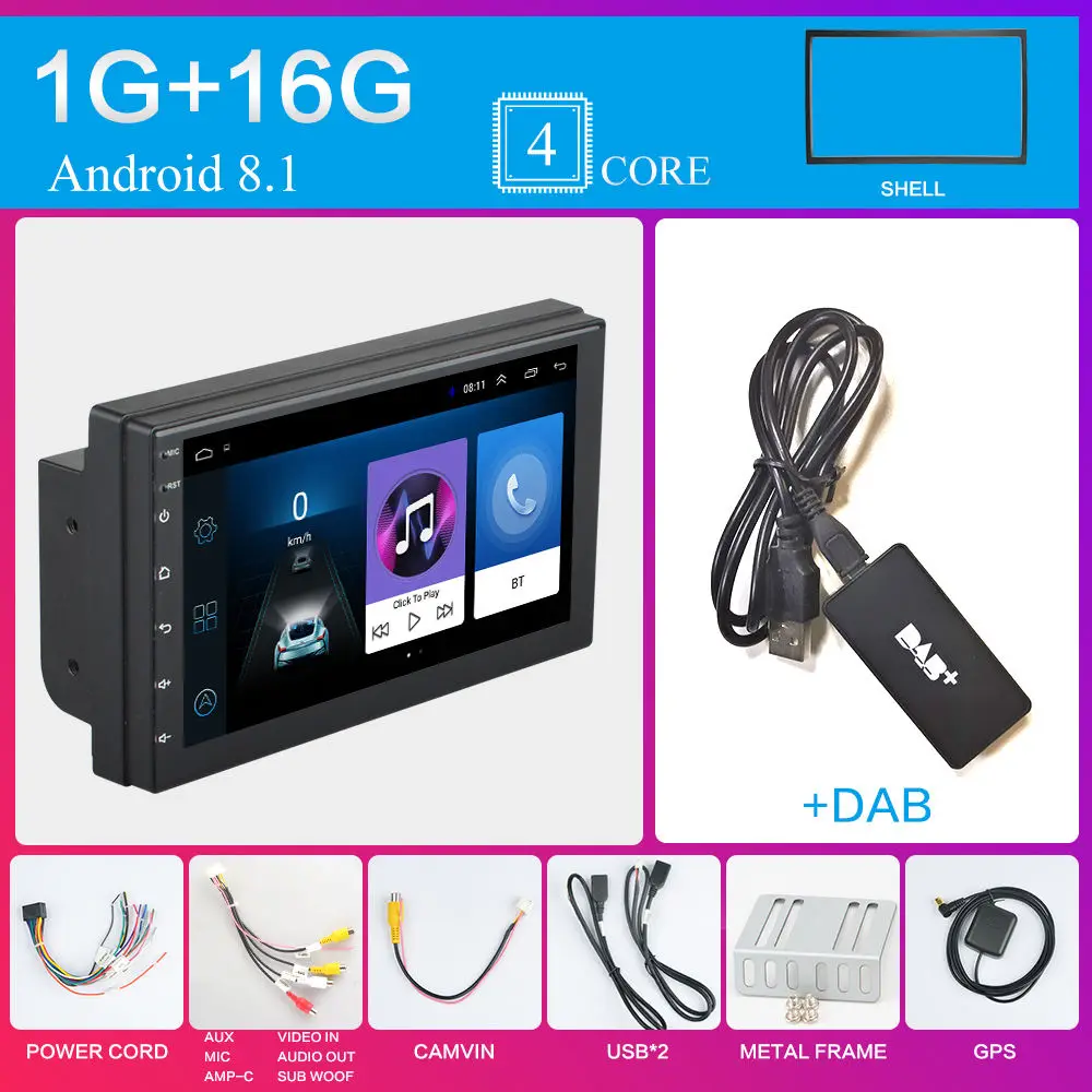 9217Bv2 DAB 2 Din Android 8,1 автомобильный Радио мультимедийный плеер универсальный gps навигация Bluetooth WiFi 2din Авторадио Стерео аудио камера dvr карта - Цвет: 9217Bv2 DAB