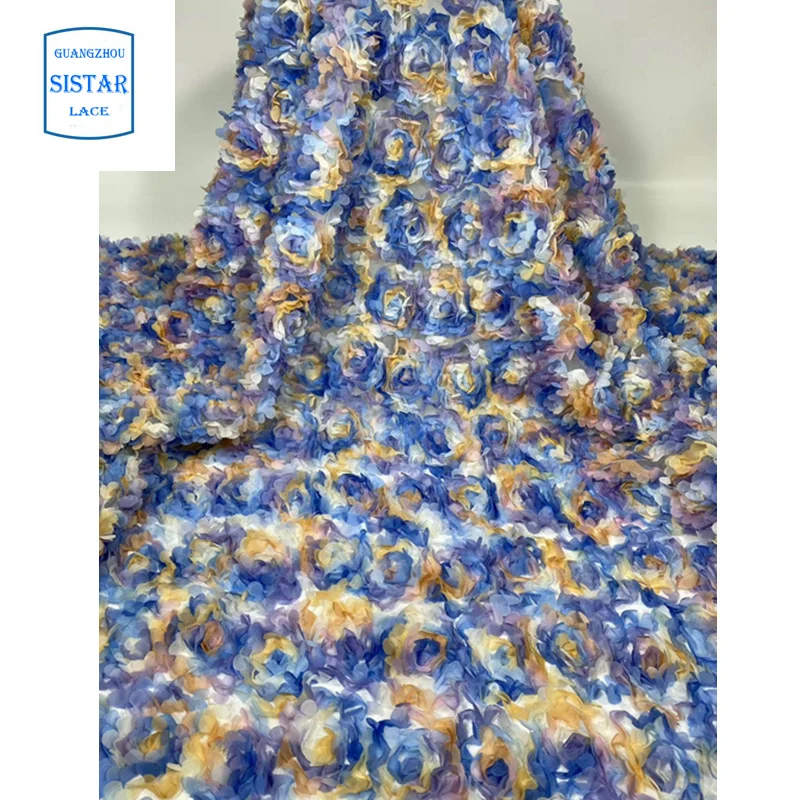 Новинка 2020 Африканское кружево 3d кружевная ткань для свадебного платья 5 ярдов |