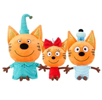 27 33cm russian three cat kid cats cookie candy pudding plush doll toys kawaii cat action figure toy for kids xmas gifts decor