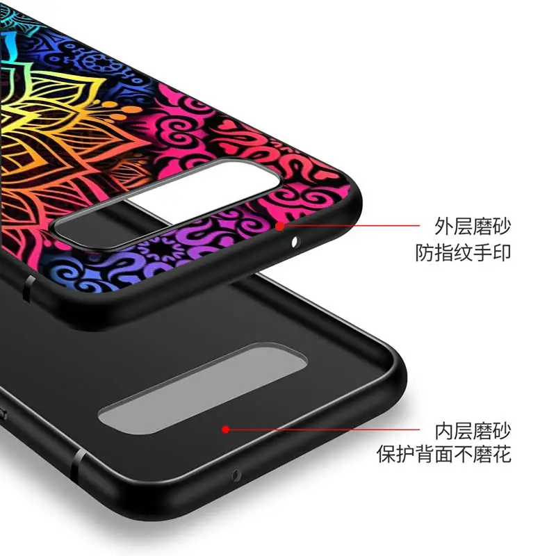

Mandala Yoga Art for Samsung Galaxy Note 20 S20 FE Lite Ultra 10 9 8 Pro S10E S10 5G S9 S8 S7 S6 Plus Black Phone Case