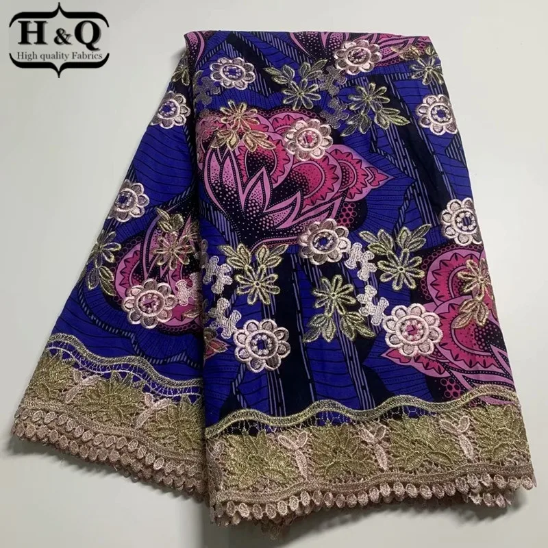 

H&Q nigerian guipure lace african batik 100% cotton fabric high quality embroidered french mesh laces water soluble fabrics H127