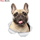 3D Наклейка на окно и бампер автомобиля Three Ratels FTC-1082 Loveable Французский Бульдог наклейки на стену собаки