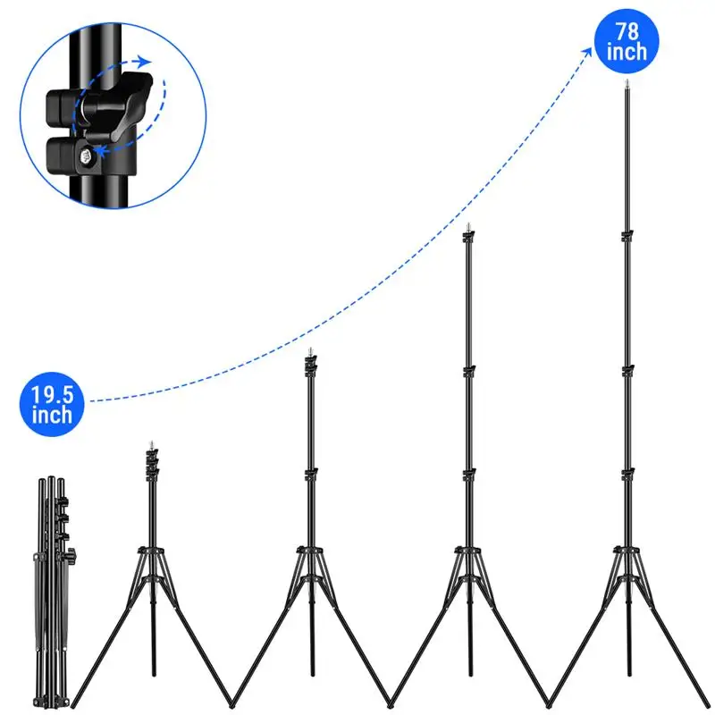 

147/200CM Photography Studio Adjustable Light Stand Photo Tripod With 1/4 Screw Head For Flash Umbrellas Reflector Lighting