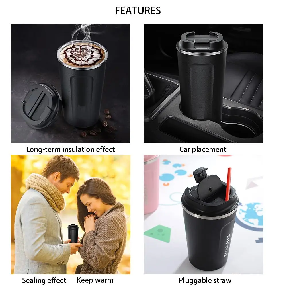 

304 Stainless Steel 400ml/510ml Thermo Cups insulated Mug Cups Vacuum Coffee Cup Hand-held Water Bottle for Car Everyday Use Cup