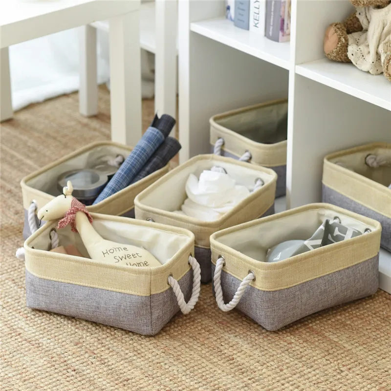 

Household Foldable Linen Storage Box with Carry Handle Large Capacity Dust-proof Clothes Sundries Organizer