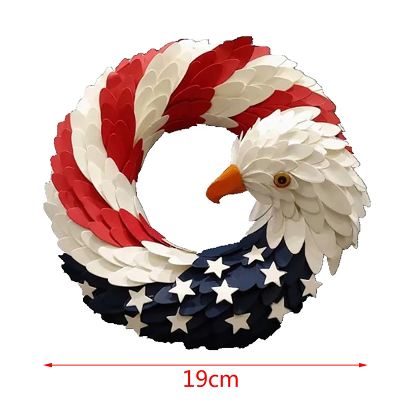 

19/28cm Eagle National Flag Design Artificial Garland Wreath Hanging Decortion