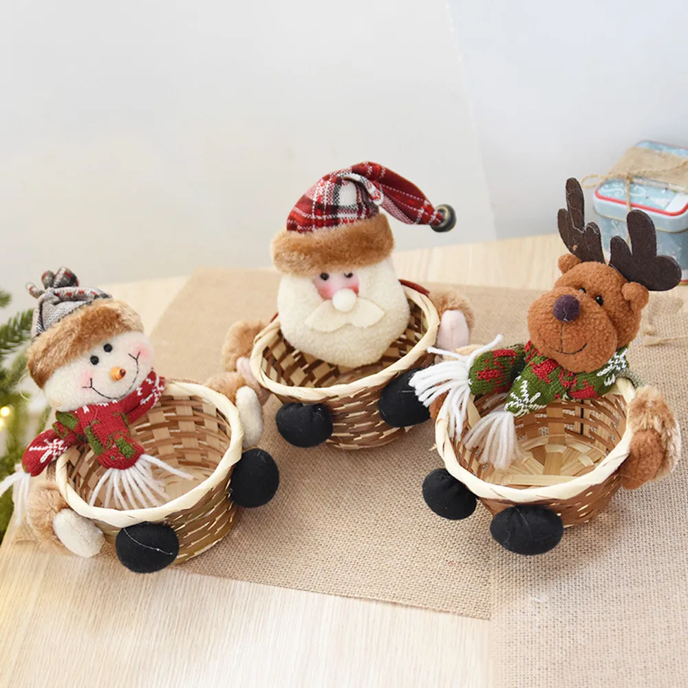 Рождественские конфеты корзина для хранения украшения Санта Клаус подарок