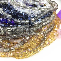 high quality 13 colors 8mm crystal glass square cube faceted jewelry findings loose beads diy spacers accessories 50pcs b987