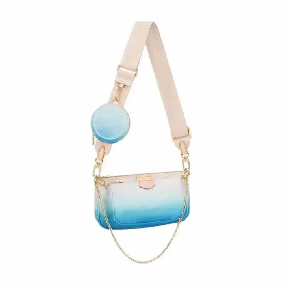 

Ladies Handbags 3 in 1 Canvas Leather Summer Multifunctional Jacquard Belt Gold Chain Shoulder Bag Coin Purse designer bag