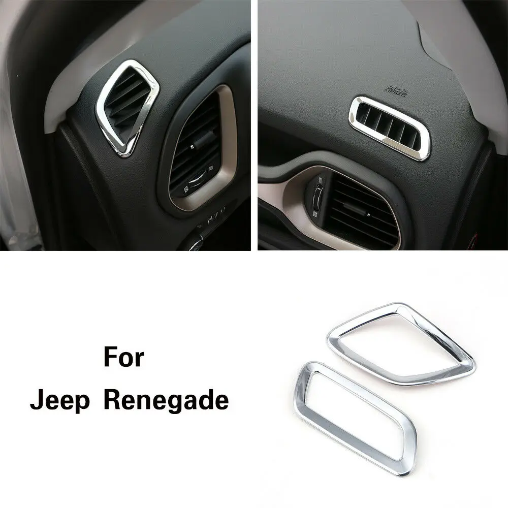 

Хромированная наклейка на переднюю панель вентиляционного отверстия кондиционера для Jeep Renegade