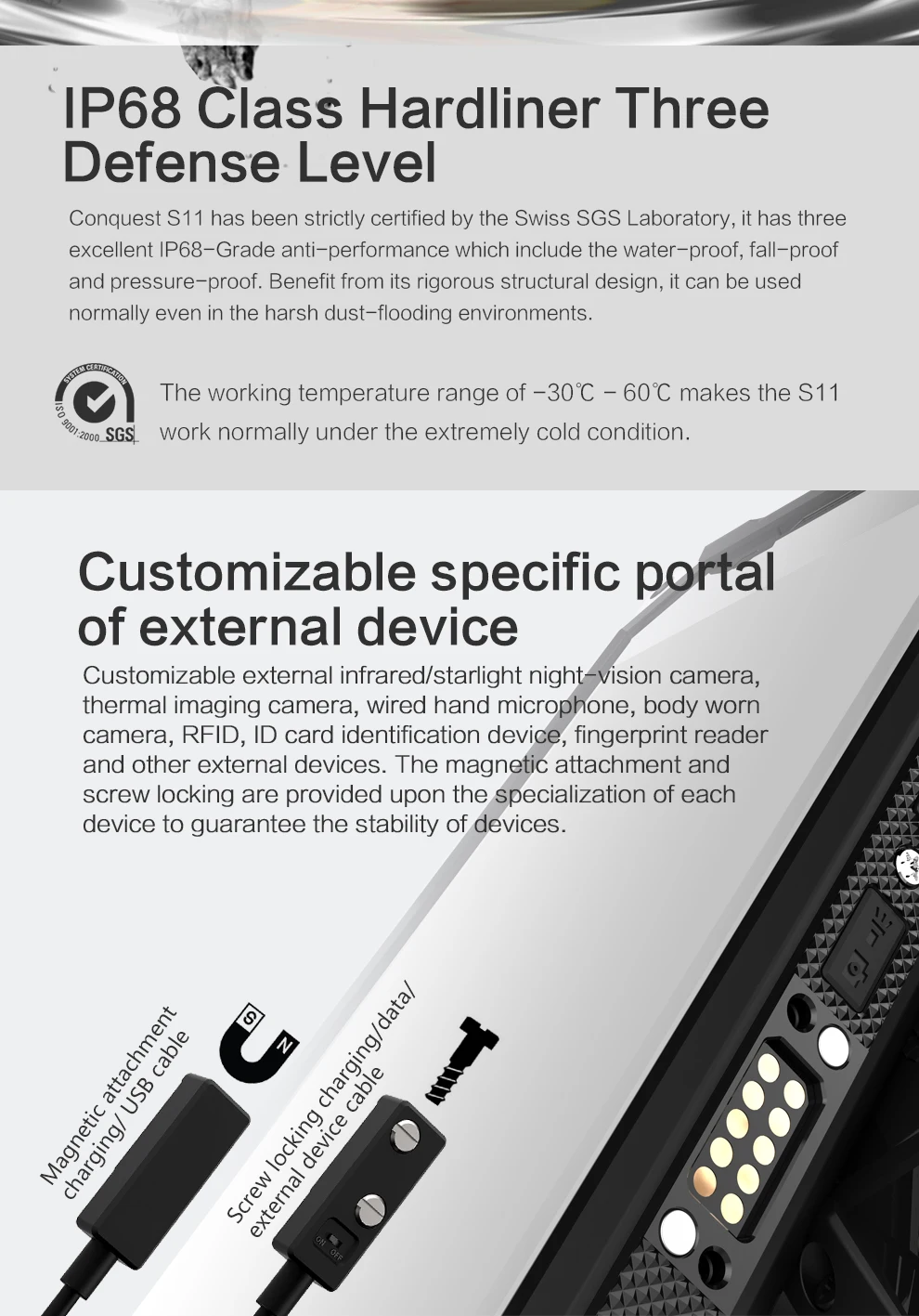 Conquest S6 IP68 прочный мобильный телефон водонепроницаемый телефон 3 Гб ram 32 ГБ rom CAT 4G LTE FDD смартфон+ 2,45 ГГц RFID