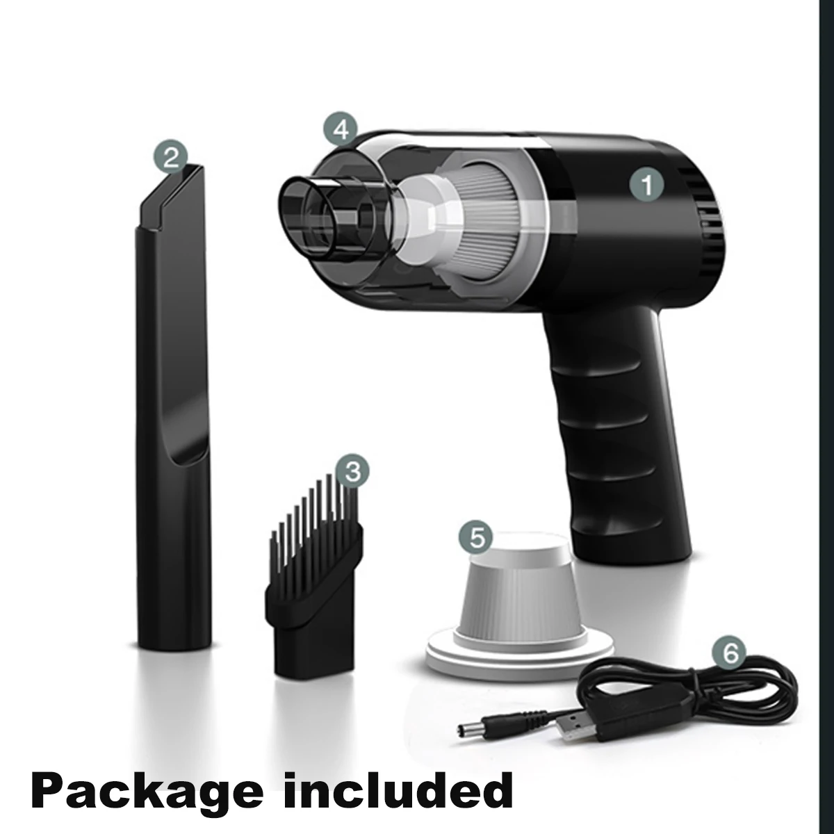 

Mini 120W Wireless Car Vacuum Cleaner Super Strong Suction 9000Pa Portable Handheld Auto Vacumm Cleaner for Office Home Car
