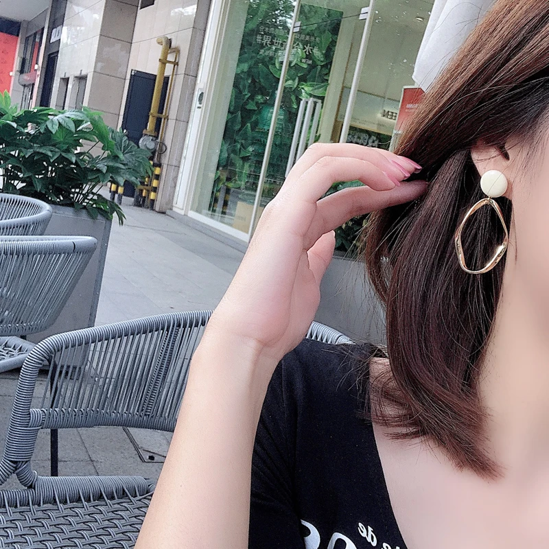 Нерегулярные геометрической формы уличной моды защелка стержень серьги