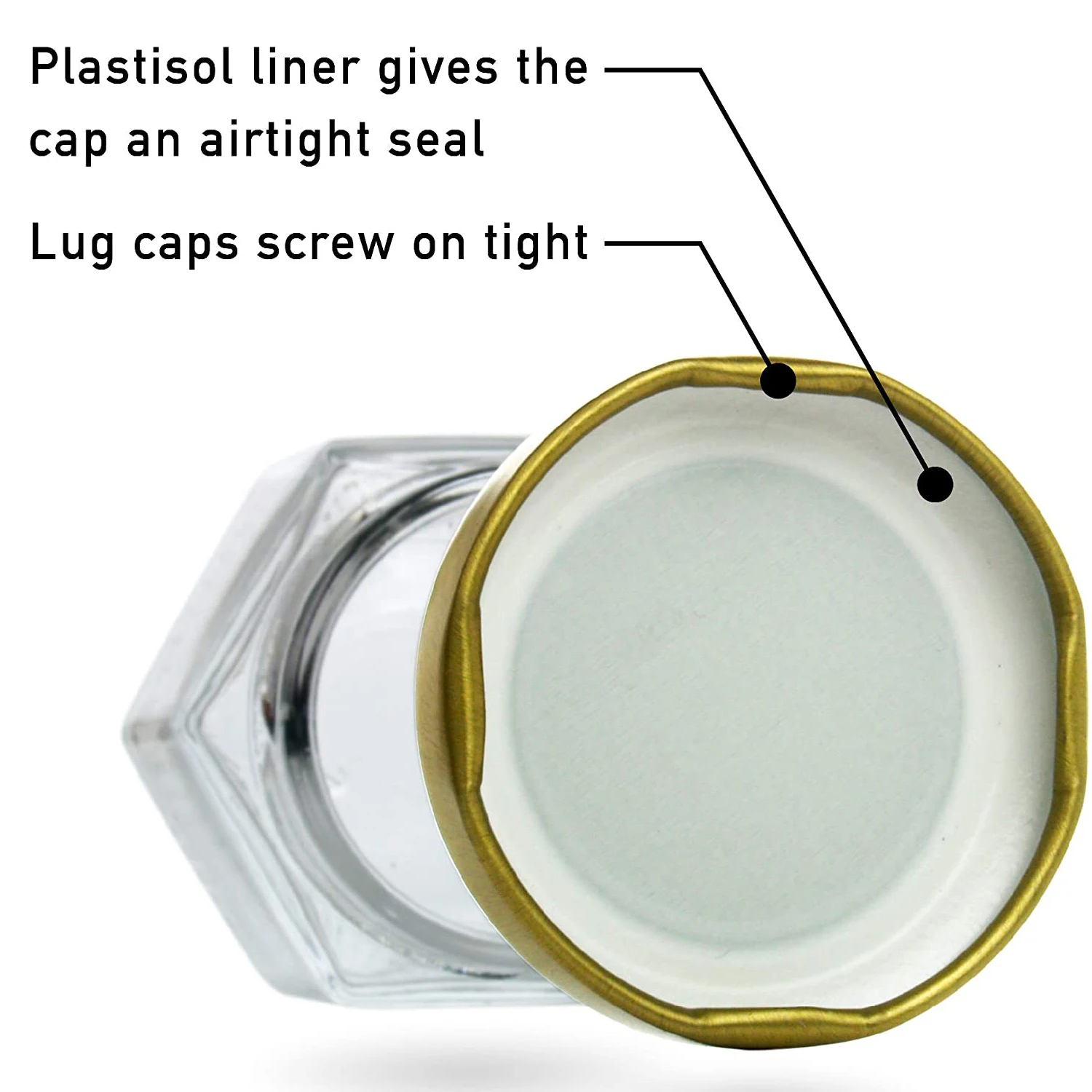 Шестигранные стеклянные банки для пищевых продуктов премиум класса. Мини с