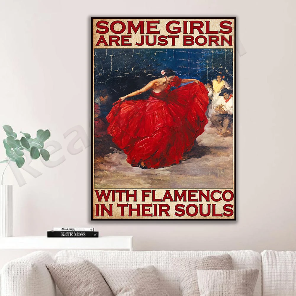 У некоторых девушек есть плакаты с фламенко-душой украшение на холсте при
