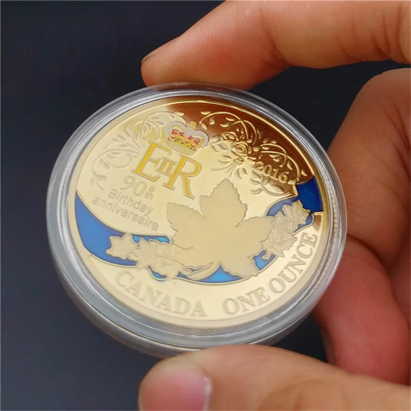 Hot sale Anniversary Commemorative Coin Canadian Maple Leaf Birthday Color Collection Gold Coins | Дом и сад
